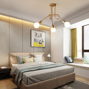 1 pieza de luz de techo dorada, luz de techo de tubo curvado de tres cabezas, adecuada para sala de estar, dormitorio, estudio, cocina, oficina, hotel (base de bombilla E26 - bombilla no incluida)