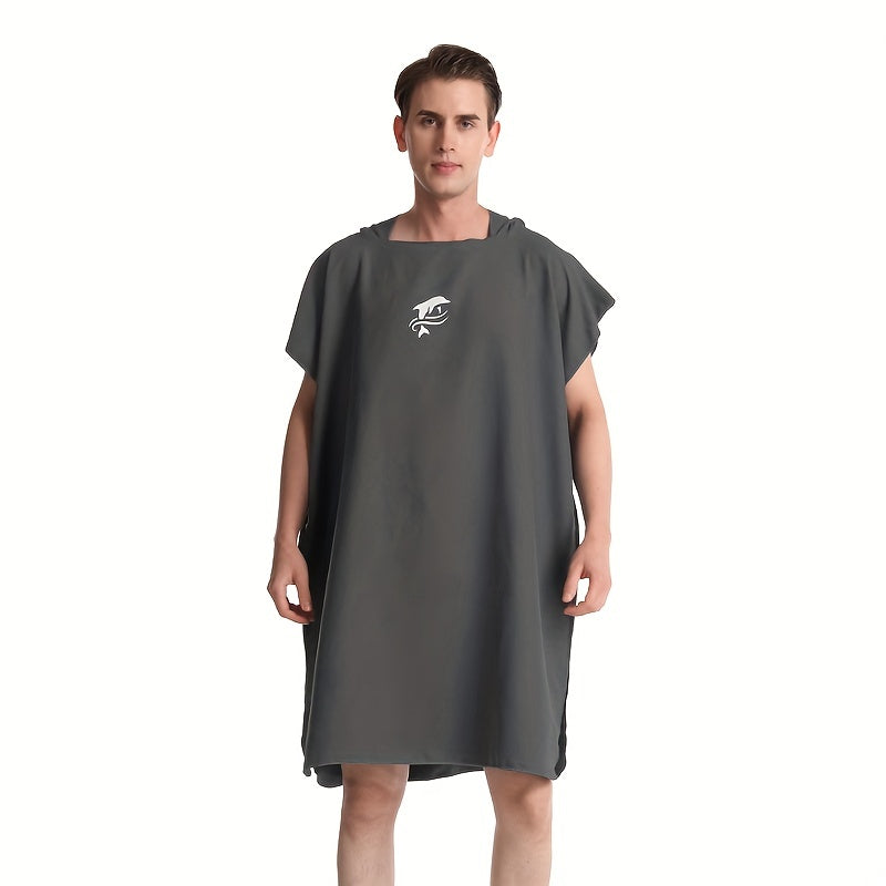 Esenciales de Playa | Poncho de Surf de Microfibra Mutao - Secado Rápido, Súper Absorbente, Toalla Suave con Diseño de Tiburón para Playa, Natación, Buceo - Lavable a Máquina, Rectangular, Morado, Accesorios de Playa