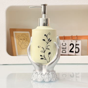 1pc Botella de Baño Dorada y Plateada, Recipiente Rellenable para Decoración del Hogar, Dispensador de Baño, Pieza Práctica para el Hogar