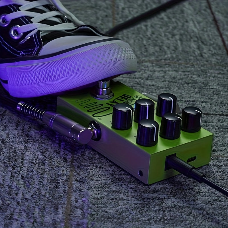 Pedal de efectos de retraso para guitarra clásica M-VAVE - Retraso analógico de 600ms, bypass verdadero, control de EQ/volumen, doble alimentación (9V/USB), pedal compacto - para efectos en vivo/estudio