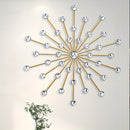 Arte de Pared Metálico Estrella Elegante - Estilo Clásico, Hierro Negro con Acentos de Cristal, Decoración Fácil de Colgar para Sala de Estar y Fondo de TV, Decoración del Hogar