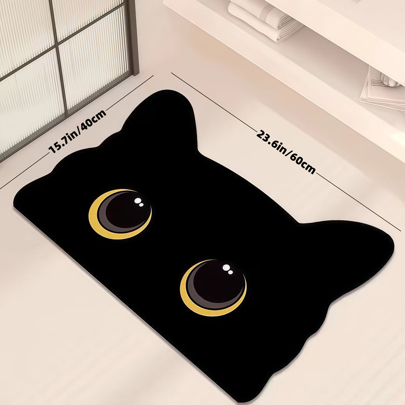 1 pieza, alfombrilla de baño de arcilla de diatomeas negra, rápida secado, anti-deslizante, gruesa y fuerte absorción, lavable, poliéster con base de arcilla de diatomeas de goma, perfecta para duchas, cocinas, salas de estar y suelos de dormitorios.