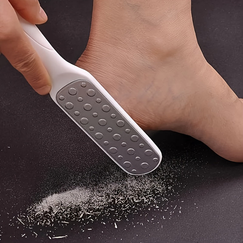 Limpiador de Pies de Acero Inoxidable 304 Premium - Removedor de Callos y Raspador de Piel Muerta de Doble Cara, Herramienta de Pedicura Profesional con Mango Ergonómico, Operación Manual para Pies Suaves