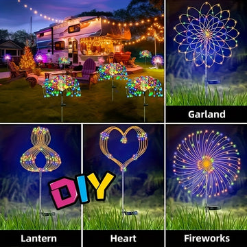 1pc Lámpara LED solar para exteriores, 8 modos, ≤36V, cobertura exterior, ideal para camping en RV, picnic, decoración de iluminación para fiestas