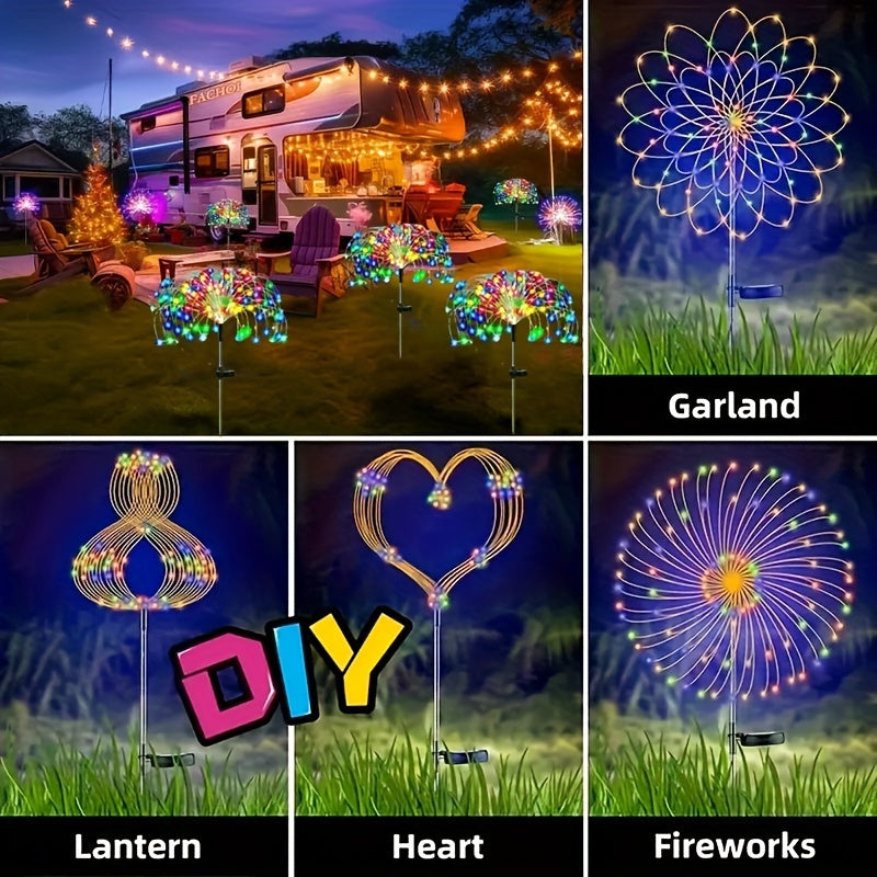 1pc Lámpara LED solar para exteriores, 8 modos, ≤36V, cobertura exterior, ideal para camping en RV, picnic, decoración de iluminación para fiestas