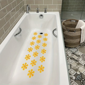10 Pegatinas Amarillas Antideslizantes Para Bañera Con Forma De Copo De Nieve, Pegatinas Creativas Antideslizantes Para Ducha, Tira Antideslizante Para Baño, Tiras Adhesivas De Seguridad Para Bañera, Accesorios De Baño