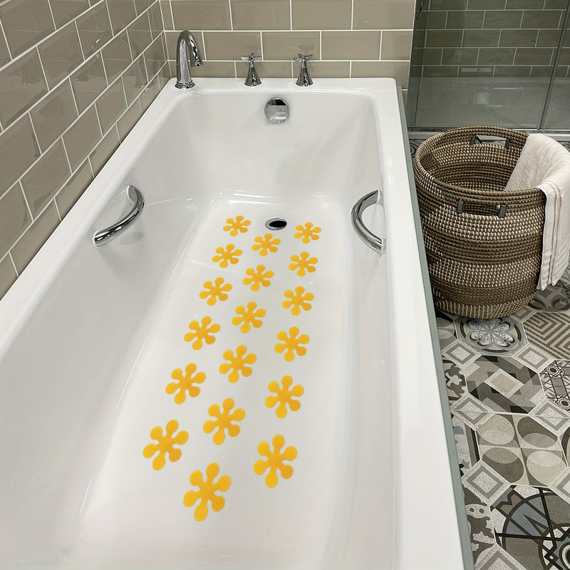 10 Pegatinas Amarillas Antideslizantes Para Bañera Con Forma De Copo De Nieve, Pegatinas Creativas Antideslizantes Para Ducha, Tira Antideslizante Para Baño, Tiras Adhesivas De Seguridad Para Bañera, Accesorios De Baño