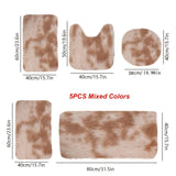 Juego de Alfombras para Baño Nuevo de 5 Piezas con Cubierta para Tapa de Inodoro, Base Antideslizante, Suave y Cómodo Absorbente Grueso Adecuado para Delantero del Lavabo, Zona de la Bañera, Ducha, Regalo para el Día del Padre, Año Nuevo, Navidad, Decora