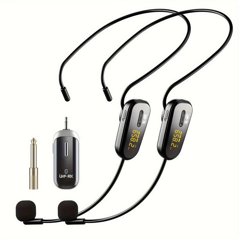 Microfono sin varillas JYX, Auriculares Portátiles con Pantalla Digital para Doble Uso, Alcance de Transmisión de 30 Metros, Adecuado para Guías Turísticos/Enseñanza/Habla/Reuniones