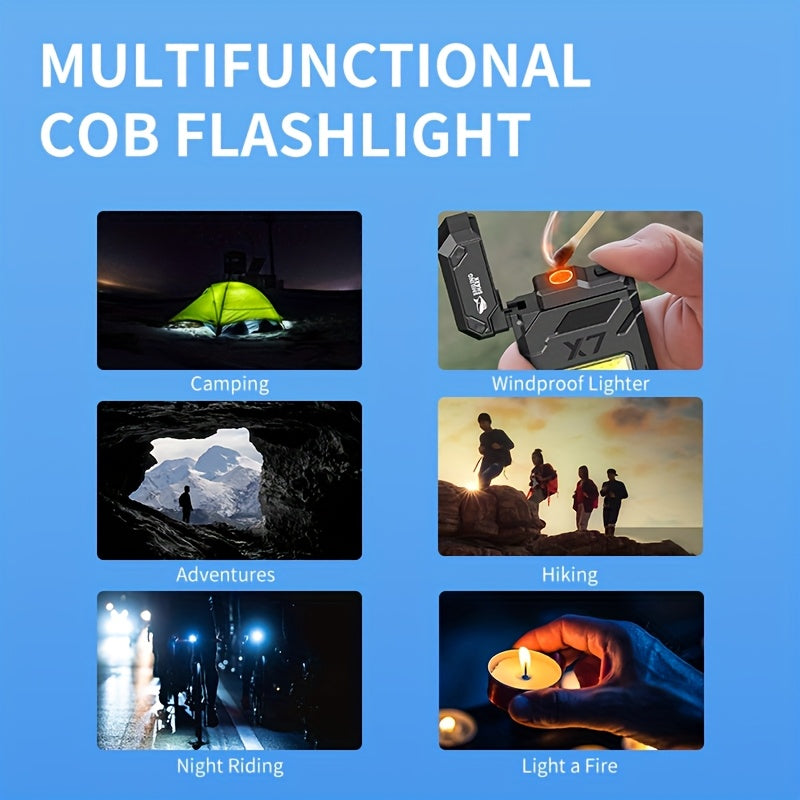 1 pieza de SMILING SHARK Mini COB Light, linterna LED portátil recargable con llavero, luz de trabajo, super brillante, 3 modos para camping, senderismo, emergencia, TIP060.