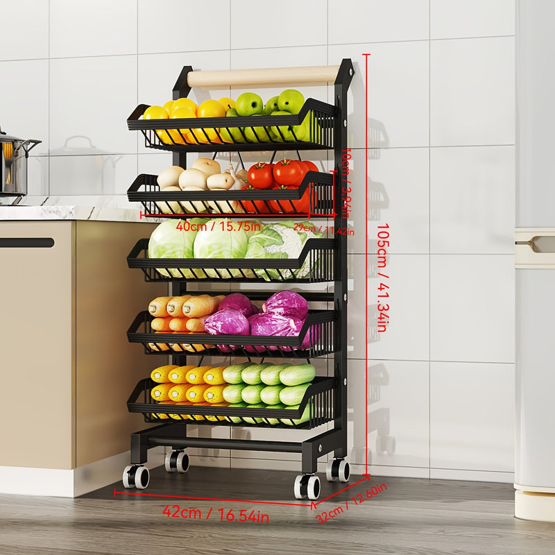 Carro de Acero Inoxidable Resistente con Ruedas Antideslizantes y Freno, Sin Necesidad de Montaje - Diseño Compacto para Cocina, Oficina o Almacén - Ideal para Hogar y Uso Comercial - HEART LEAF, Construcción Robusta, Duradero, Almacenamiento Móvil, Pers