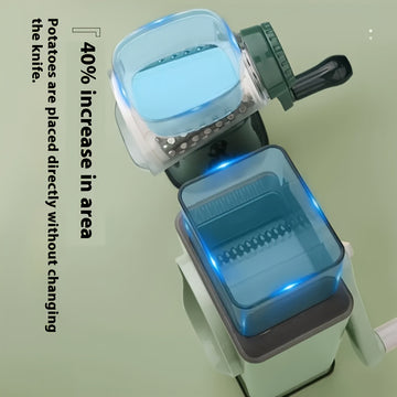 Cortador de Verduras Manual Storm, Trituradora y Cortador Multifuncional para Cocina Doméstica, con 6 Cuchillas Reemplazables de Acero Inoxidable