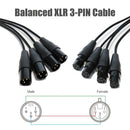 Cable Serpiente XLR de 4 Canales Premium - Patch de Micrófono Macho a Hembra para Uso En Vivo, Grabación y Estudio, Negro