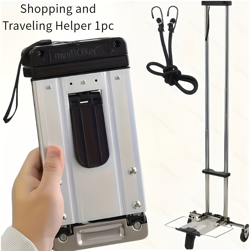 Carrito de Compras Compacto Plegable de Acero Inoxidable con Mango Telescópico y Ruedas - Portátil, Duradero, No Necesita Energía para Viajar y Almacenar Fácilmente, Carrito de Utilidad Plegable|Aspecto Moderno y Elegante|Mecanismo de Plegado Fácil, Carr