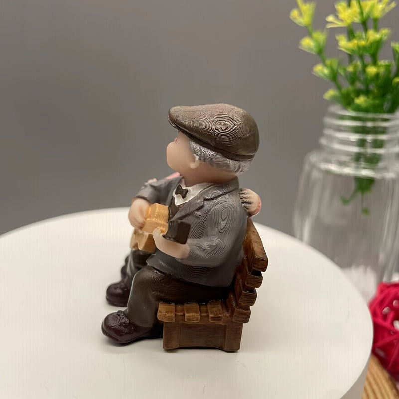 Encantadora Figura de Resina de Pareja Anciana - Perfecta para Decoración de Hogar, Oficina o Dormitorio | Regalo Ideal para San Valentín y Aniversario, Decoración de Figuras para el Hogar