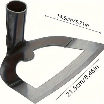 Azada de Acero al Manganeso Resistente - Punta Grande y Hueca con Diseño en Forma de Corazón para Penetración Eficiente del Suelo, Herramienta Robusta para Agricultura y Jardinería (Mango No Incluido), Desmalezado Manual, Mango Ergonómico, Equipo Durader