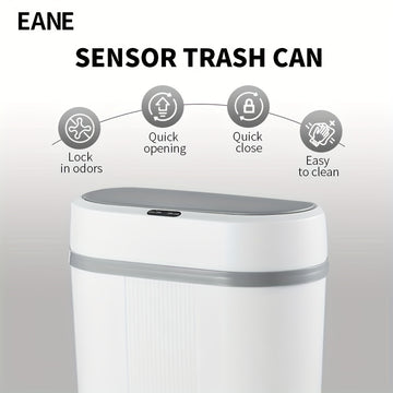 EANE, Papelera Inteligente de Alta Velocidad de Respuesta, con Acción de Apertura y Cierre, Alimentada por Batería, Sin Contacto, Resistente a Olores, Diseño Moderno para Hogar, Cocina y Baño, Accesorio de Cocina Moderno | Papelera Elegante | Operación S