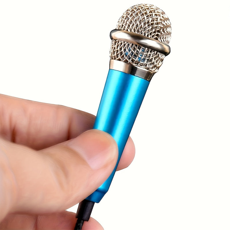 Micrófono mini con conector de 3.5 mm, portátil, ideal para grabación de voz, entrevistas, karaoke, juegos, videoconferencias y transmisiones en vivo, compatible con celulares, computadoras, laptops y tabletas - No requiere batería