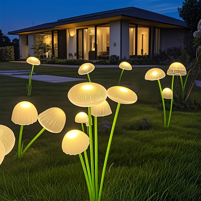 Linterna solar de seis cabezas en forma de medusa con sensor automático, decoración creativa para césped y pasillos, ideal para bodas, Navidad, Halloween y otras festividades