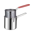 2 Piezas de Ollas para Freír en Acero Inoxidable con Rejilla Integrada - Cesta para Freír, Diseño Compacto Ahorrador de Espacio, Sistema de Drenaje Fácil de Limpiar para Cocina Hogareña o Comercial - Ideal para Papas Fritas, Pollo y Pescado - Construcció