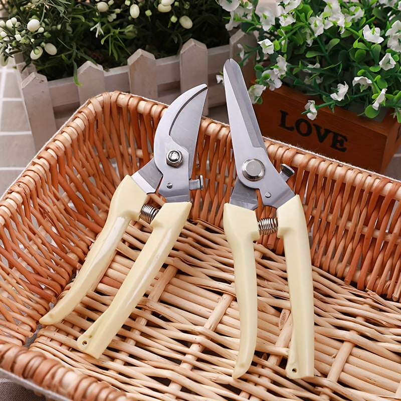 1pc/2piezas Juego de Tijeras de Podar para Jardín de Mayores Cuchillas Afiladas para Cortar Flores, Recortar Plantas, Bonsai y Recoger Frutas
