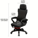 Silla de Juego Ergonómica con Asiento Reclinable - Silla Cómoda para Oficina y Casa, Altura Ajustable, Base de 5 Ruedas, Negra, Ideal para Sentarse Largo Tiempo, Habitaciones Universitarias y Configuración de Juegos