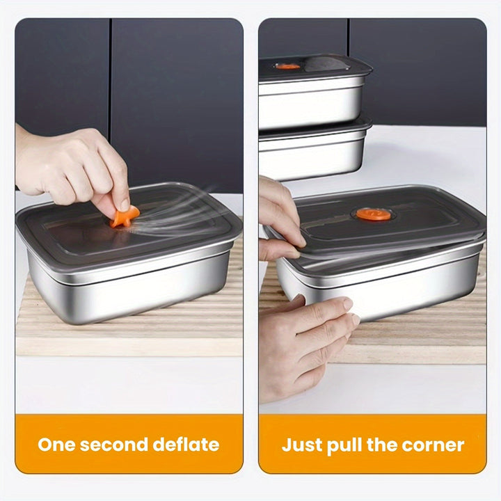 4 loncheras de acero inoxidable con tapa, recipientes herméticos para alimentos, multifuncionales, aptos para lavavajillas, tapa flip top, reutilizables, loncheras rectangulares para preparar comidas, gimnasio, estudio o picnic