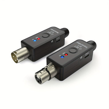 [Micrófono Inalámbrico de Alta Calidad] Sistema de Micrófono Inalámbrico de 2.4Ghz - Transmisión de Sonido de Alta Calidad Compacto Recargable por USB con Adaptador XLR y Puerto de Carga Tipo-C - Ideal para Mezcla de Audio y Micrófonos Dinámicos y de Con