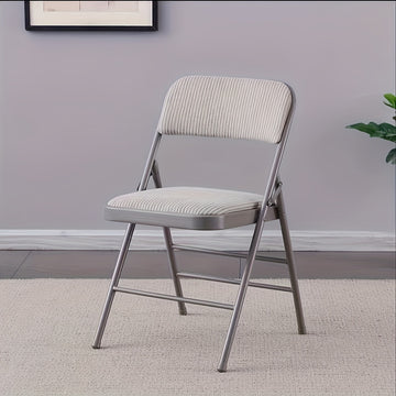 1pc Silla Plegable Multifunción con Cojín de Tela Lujosa - Estructura Metálica Resistente, Acolchado Suave de Esponja, Diseño Sin Brazos, Ideal para Comedor, Oficina y Entrenamiento Interior - Negra, Silla de Entrenamiento | Silla Plegable Elegante | Con