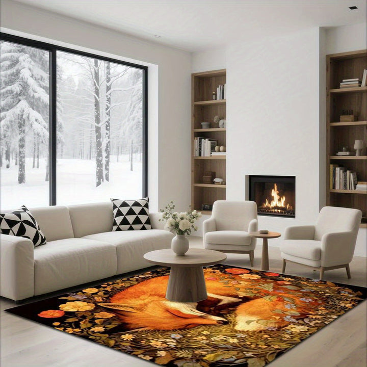 1pc Alfombra de Terciopelo con Diseño de Unicornio y Flores, Ideal para Cocina, Entrada del Dormitorio, Baño, Sala o Estudio, Antideslizante y Ligera