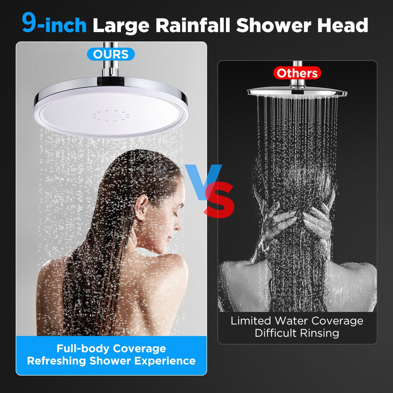 1pc Cabezal de Ducha de Alta Presión con Diseño Circular de Lluvia - Montaje Colgante en Plástico Duradero para una Experiencia Relajante, Accesorios de Baño