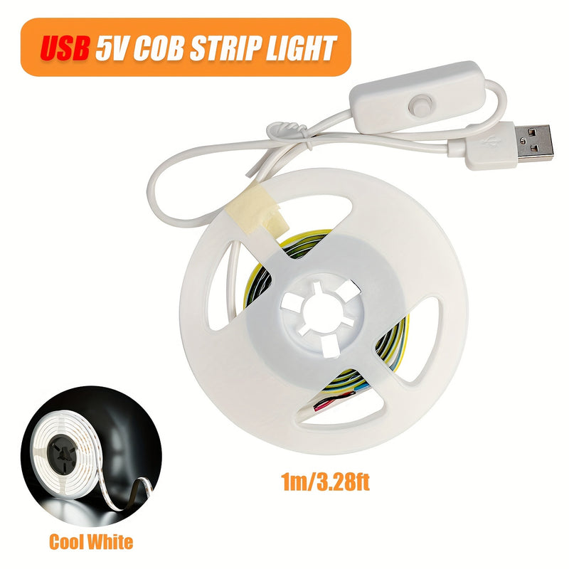 1 Tira de luz LED 5V de 1-5M (3.28Ft - 16.4Ft) Tira de luz flexible de luz natural/blanca cálida/fría, autoadhesiva, segura y duradera, tira de luz LED flexible de baja tensión para decoración de habitación y fiesta en casa