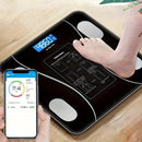 Báscula digital para baño en negro elegante con pantalla de temperatura, medición de peso precisa, funciona con pilas, pantalla LCD fácil de leer, diseño compacto para uso en el hogar y el baño