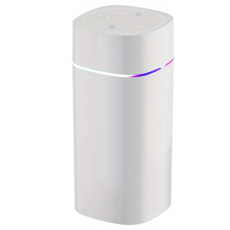 Humidificador ultrasónico USB de 600ml, doble niebla, funcionamiento silencioso, plástico, para hogar, oficina, dormitorio, compatible con aceites esenciales para aromaterapia, ≤36V