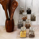 8 frascos de vidrio cuadrados de 100 ml con tapas de metal, reutilizables, ideales para almacenar alimentos, granos, especias y mermelada, perfectos para organizar la cocina