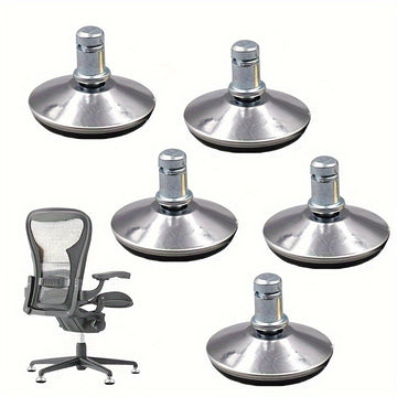 5pcs Rodamientos Antideslizantes para Sillas de Oficina - Fácil Instalación, Protege Suelos de Madera y Alfombras, Ajusta a Tallos de 5.08cm