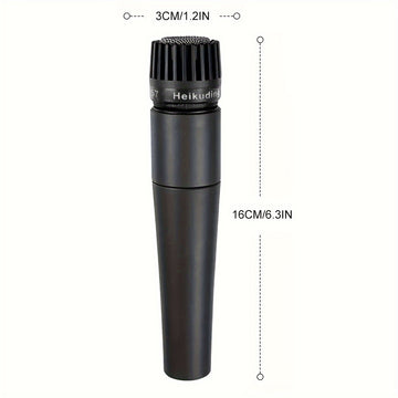 3-Pack Heikuding Micrófono Dinámico Portátil, Estilo SM57, Patrón de Polaridad Unidireccional, Diafragma Pequeño, Metal, Conector XLR, No alimentado, con Clip y Soporte, No requiere Batería