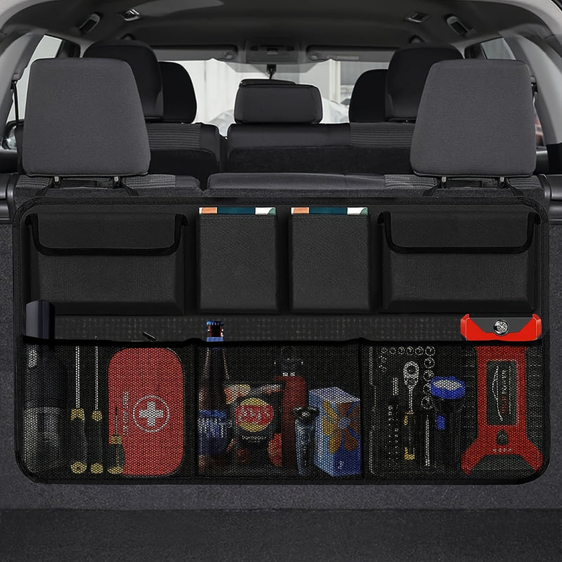 Organizador Plegable para Respaldo de Asiento de Coche, Bolsa de Almacenamiento de Malla de Tela Oxford para Vehículos