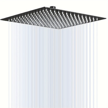 Cabezal de ducha cuadrada de alta presión - Acero inoxidable, disponible en tamaños de 20.32 cm/25.4 cm/30.48 cm, resistente al óxido con filtro para agua dura, acabado negro mate, reemplazo de cabezal de ducha, flujo potente
