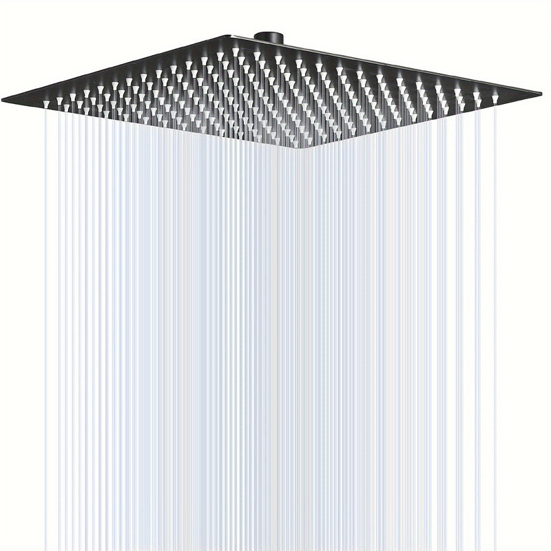 Cabezal de ducha cuadrada de alta presión - Acero inoxidable, disponible en tamaños de 20.32 cm/25.4 cm/30.48 cm, resistente al óxido con filtro para agua dura, acabado negro mate, reemplazo de cabezal de ducha, flujo potente
