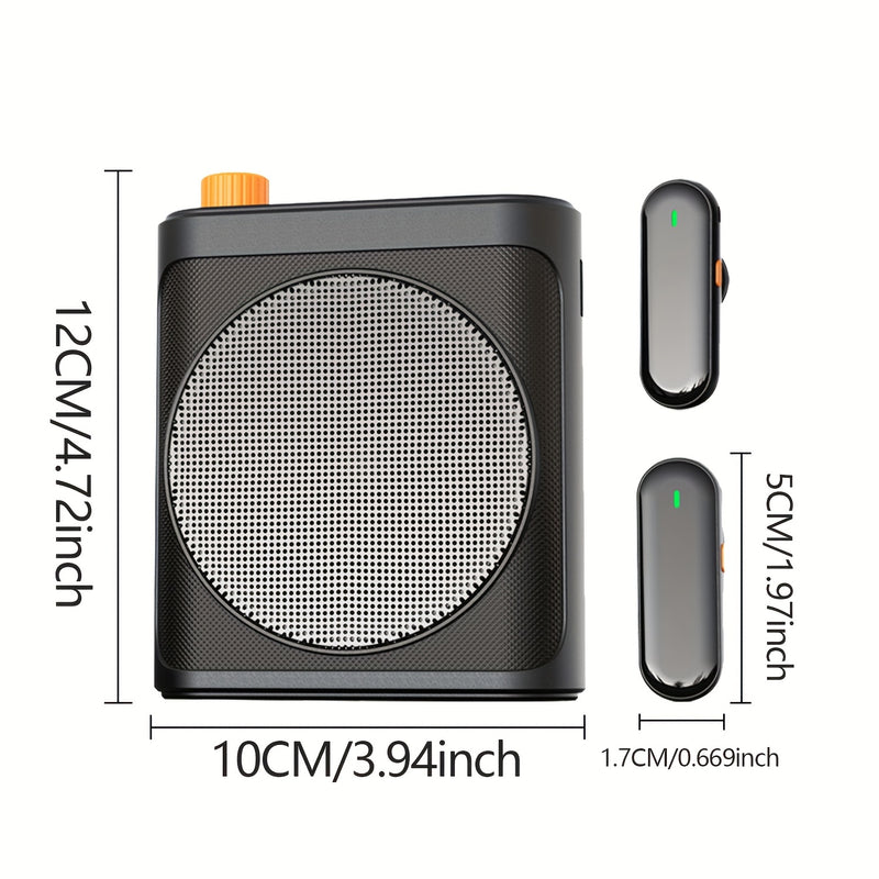 Amplificador de Voz sin varillas con Micrófono de Solapa, Carga y Almacenamiento Portátil para Profesores con 2 Microfonos Lavalier Inalámbricos y Altavoces - Mini Amplificador de Voz para Aula, Conferencias y Entrenamientos