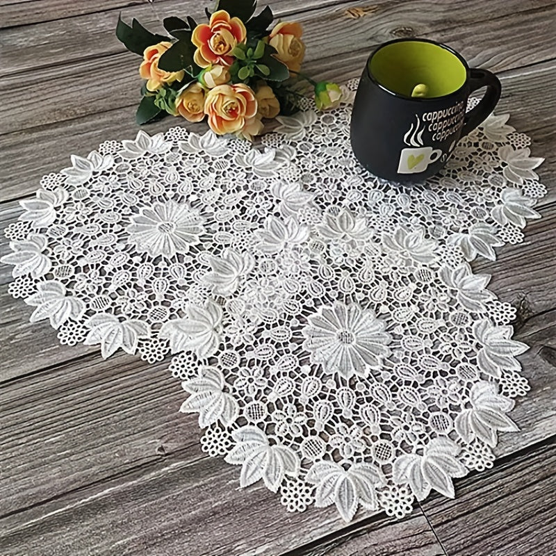 Juegos de Manteles Redondos Europeos de Lujo Resistentes al Calor - Alfombrillas Premium de Poliéster para Platos Calientes, Decoración Elegante para Comedor, Posavasos y Lámparas