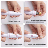 Amoladora y Pulidora de Uñas Eléctrica Portátil - 20000 RPM con Batería Inalámbrica, 5 Cabezales Intercambiables para Manicura, Pedicura, Eliminación de Cutículas en Beige Claro, Diseño Elegante, Accesorios Versátiles