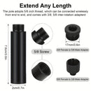 4 piezas de tubos extensores para micrófono y 4 adaptadores de rosca (3/8 pulgada hembra a 5/8 pulgada macho y 5/8 pulgada hembra a 3/8 pulgada), adaptadores para trípode, soporte de micrófono y cámara