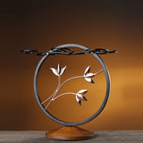 Portavinos de vino de estilo europeo elegante, creativo arte de metal hierro para el hogar, diseño de estantería colgante, solución de almacenamiento decorativa y funcional para vinos