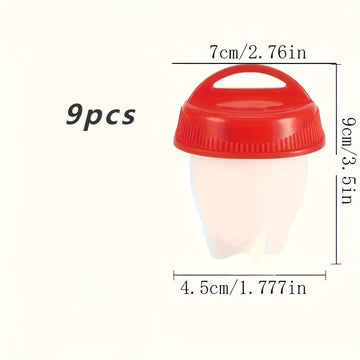 Juego de 6 tazas de silicona para cocinar huevos, antiadherentes, resistentes al calor, huevos cocidos perfectamente, preparación de desayuno sin cáscara fácil, accesorios para cocinar huevos | Soporte decorativo para huevos | Silicona duradera