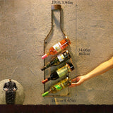 Estante de vino vintage de bronce para montar en la pared, capacidad para 4 botellas, decoración de bar en casa, caja de almacenamiento, decoración temática de vino | Montaje rústico en pared | Estante de vino elegante, soporte para botellas de vino