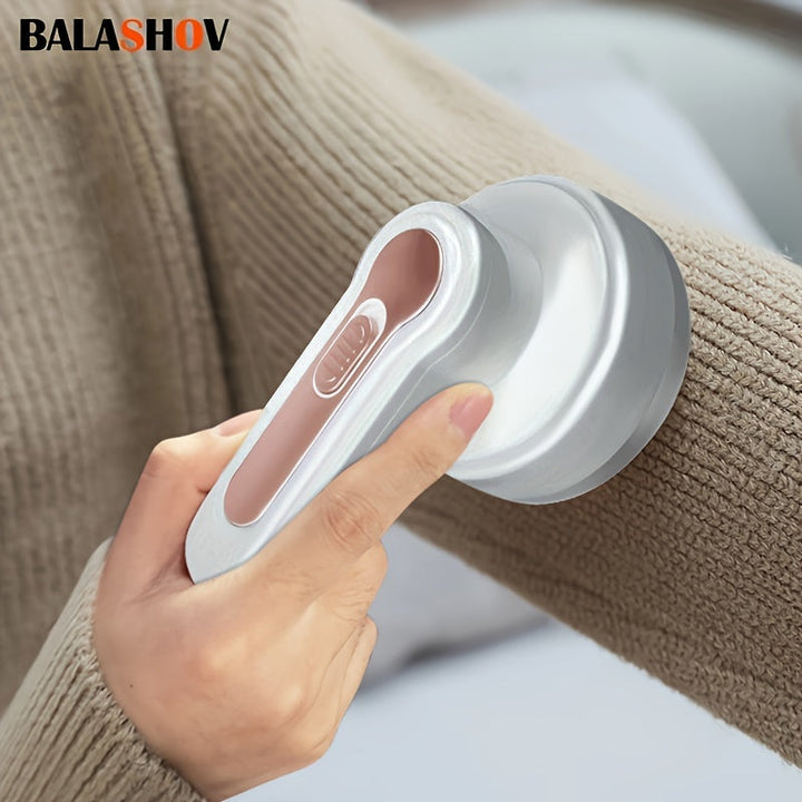 Removedor de Pelusas Eléctrico Portátil BALASHOV - Recargable por USB, Compacto y Ligero para Ropa, Muebles y Alfombras - Incluye Cepillo de Limpieza