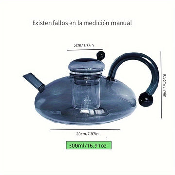 1pc Elegante tetera de vidrio de borosilicato alto con diseño de ratón caprichoso - Perfecto para los amantes del té, regalo ideal para el día de San Valentín, Navidad, Halloween, Acción de Gracias, día del padre, esenciales para la mesa de té | Tetera c