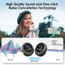 Microfono Inalámbrico Clip-On EVISTA con Reducción de Ruido, Alcance de 304.8 metros y Batería de 24 Horas – Estuche de Carga USB-C, Grabación con Un Solo Clic, Ideal para Streaming y Podcasting, Accesorio de Streaming | Diseño Elegante en Negro | Audio
